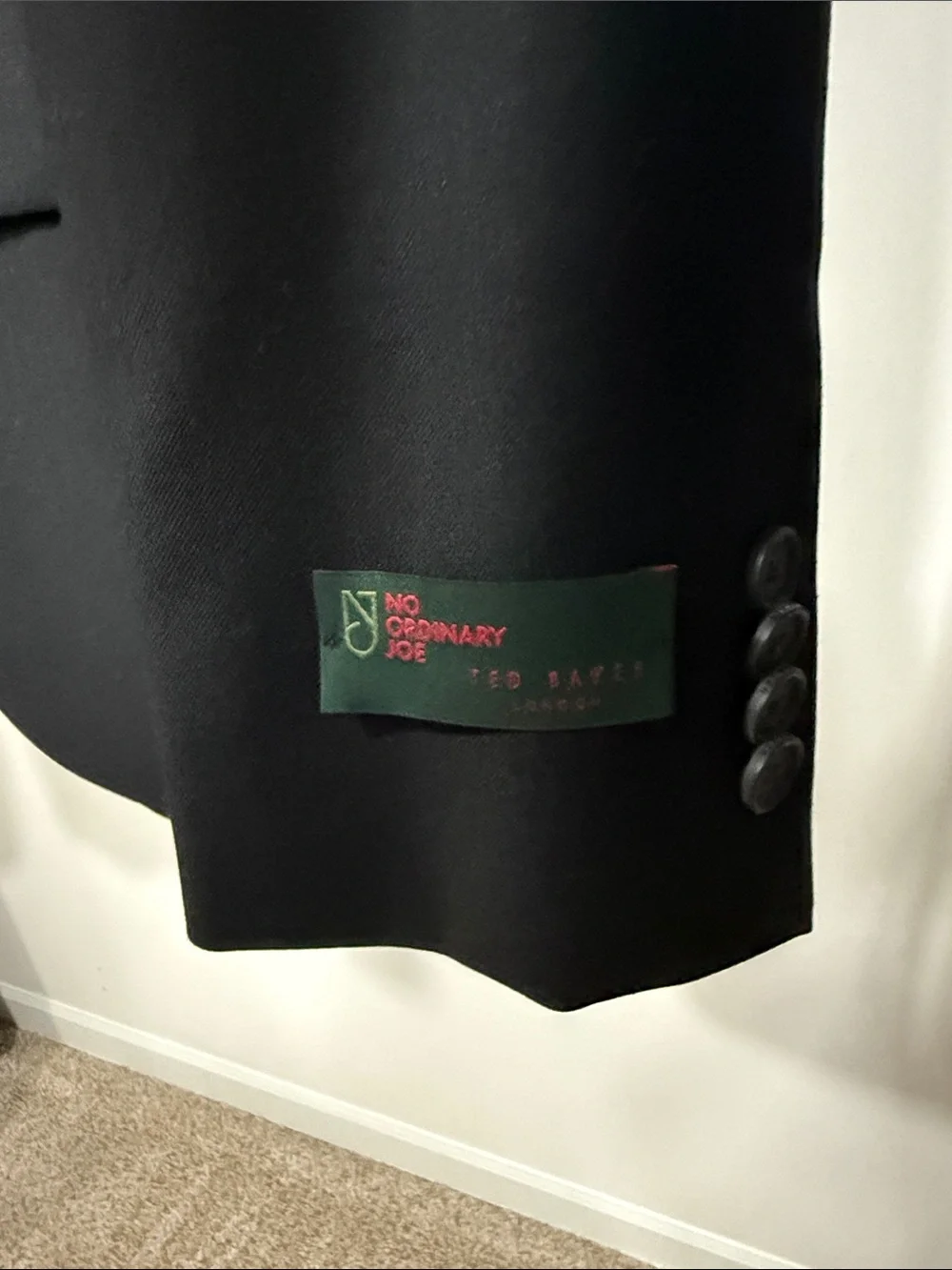 Ted Baker Black Sport Coat with Burgundy Lining